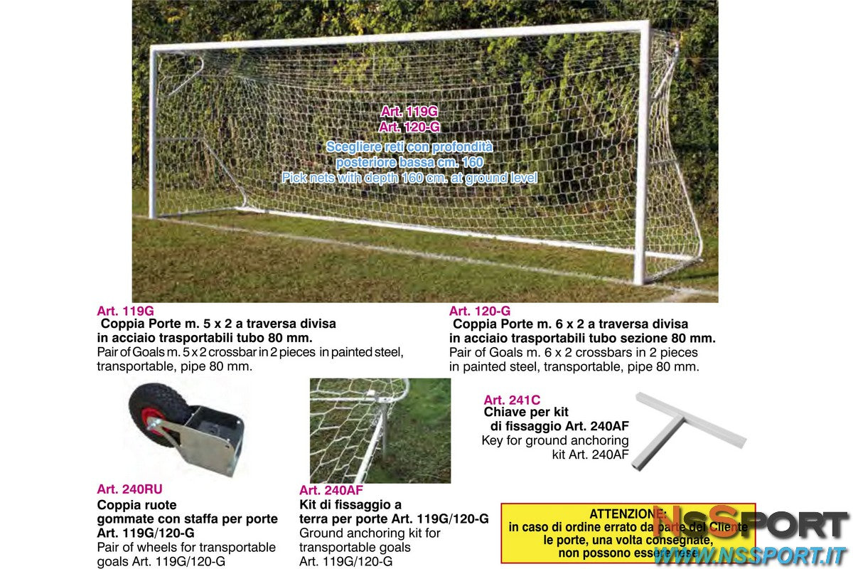 Porta calcio 5x2 trasportabile (prezzo per coppia di porte) - [product_vendor] - NsSport