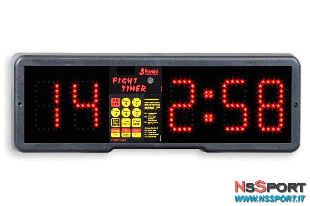 FIGHT TIMER - per boxe, spinning, aerobica, fitness, kickboxing, taekwondo - da parete - [product_vendor] - NsSport