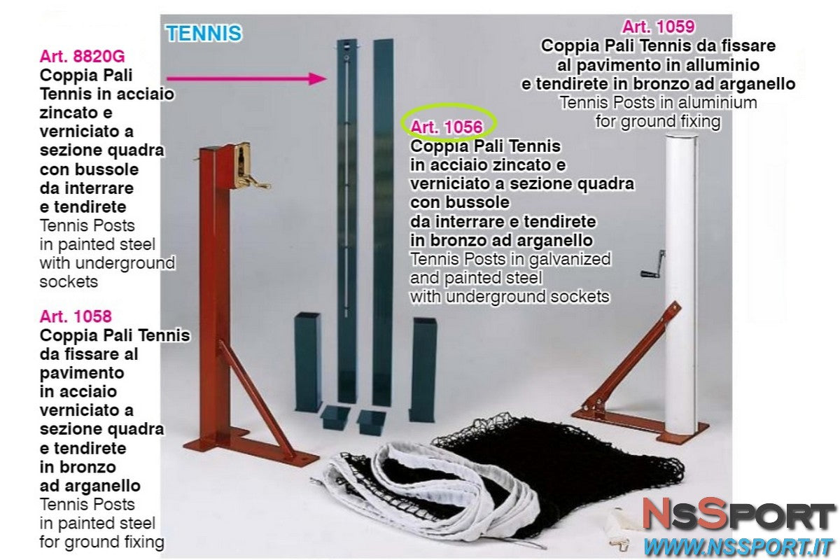 COPPIA PALI TENNIS  in acciaio zincato e verniciato - [product_vendor] - NsSport