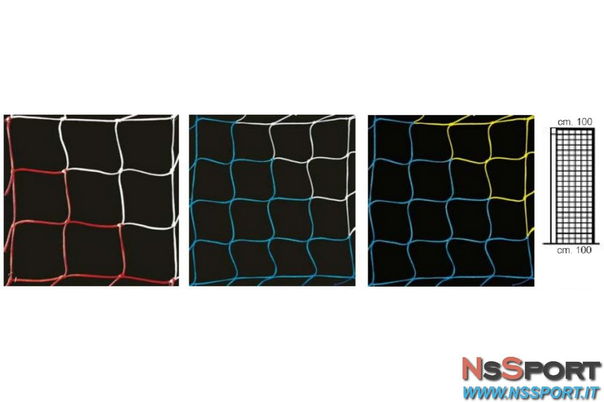 RETI CALCETTO m. 3 x 2 annodate polietilene ø mm.3 - prof. cm.100x100 colorate - [product_vendor] - NsSport