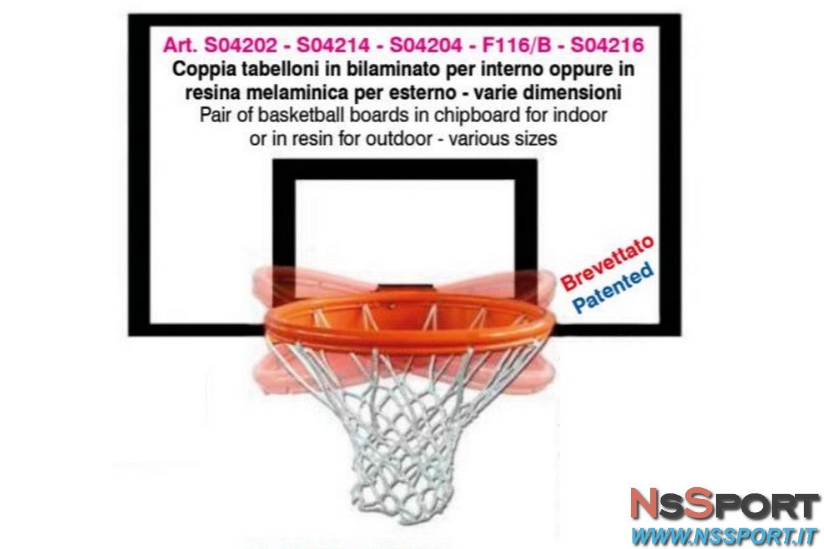 COPPIA TABELLONI in bilaminato mm.18, cm.120x90 - canestri esclusi - [product_vendor] - NsSport