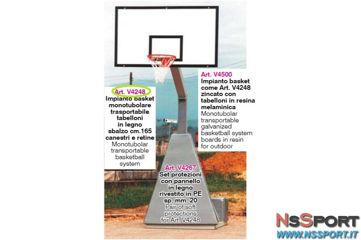 IMPIANTO BASKET monotubolare TRASPORTABILE - [product_vendor] - NsSport